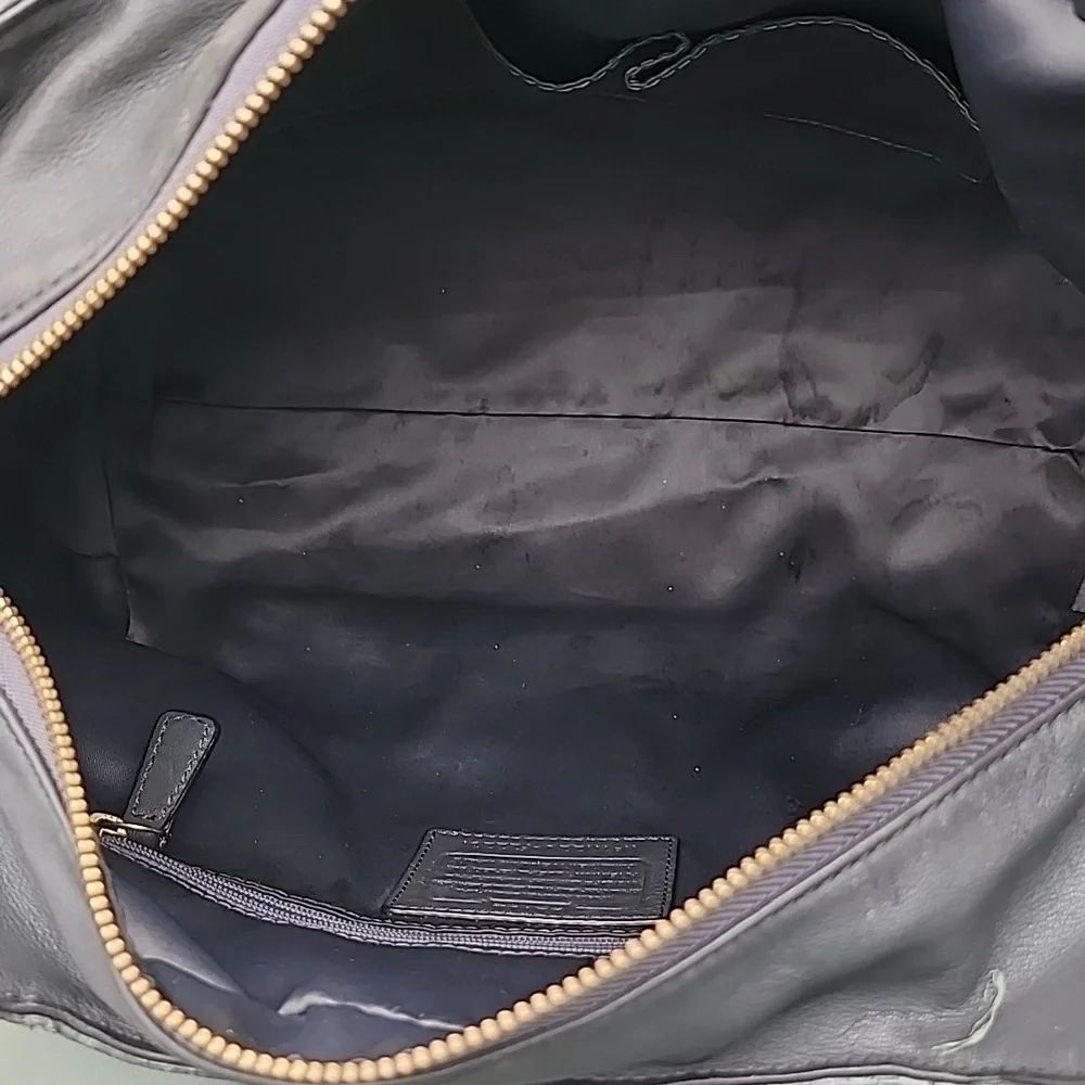 Coach Light Grey/Beige Python Embossed Leather Shoulder Tote Bag - Picture 14 of 15